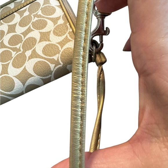 COACH Signature Zip Around Wristlet Wallet - Picture 11 of 14